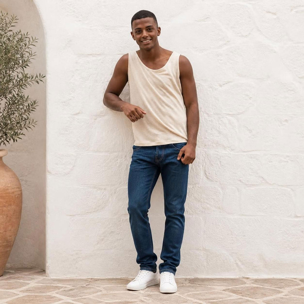 100% organic linen knit tank top