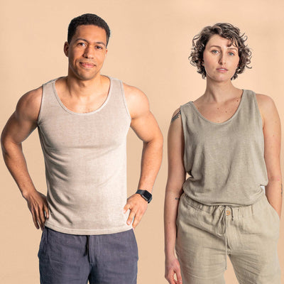 plastic-free 100% organic linen tank top