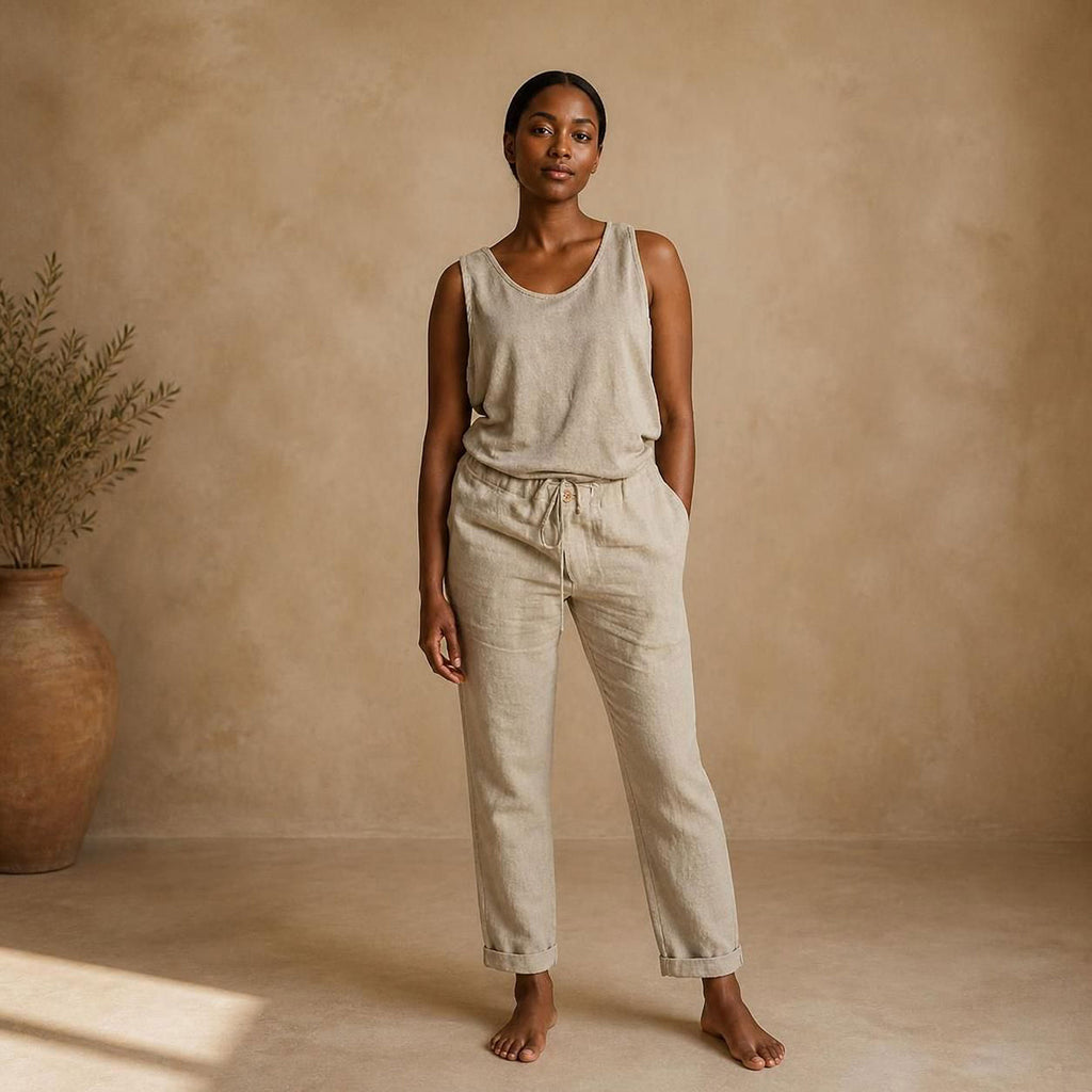 100% European linen dress pants