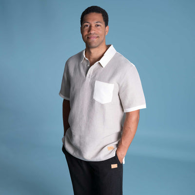 organic linen polo shirt