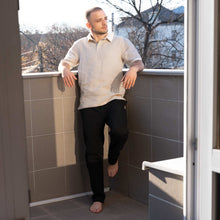 Load image into Gallery viewer, organic linen polo shirt