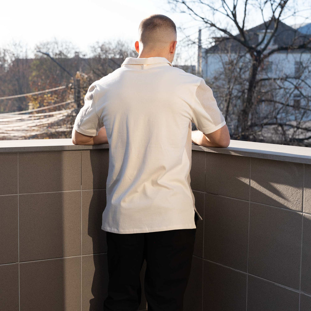 organic linen polo shirt plastic-free