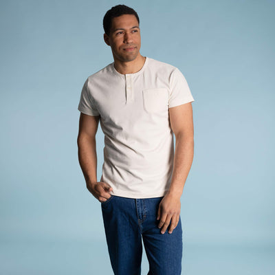 100% organic cotton henley shirt