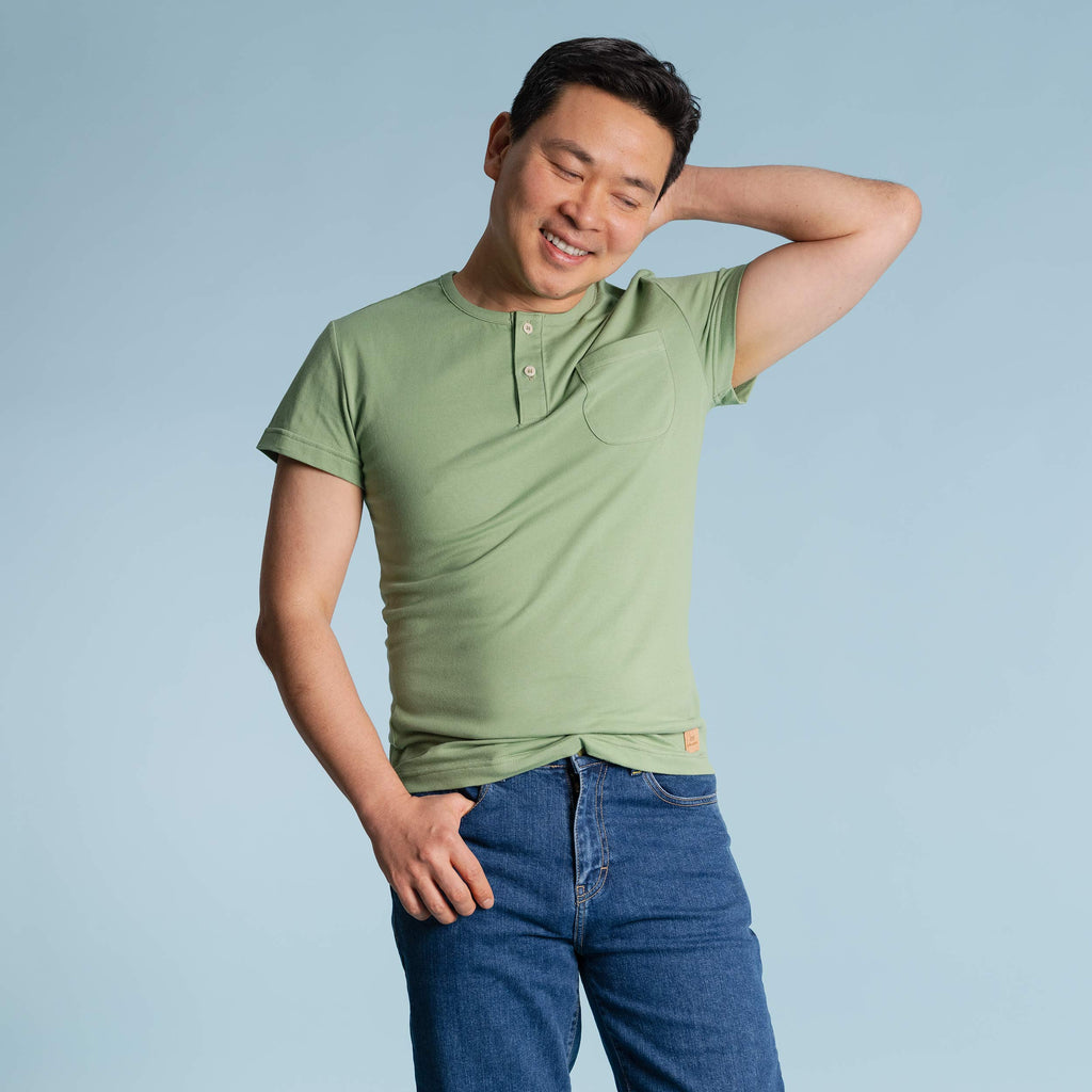 Fluid T-Shirts Henley 60 Homme Vert Fluid T-Shirts Henley 60 Homme Vert