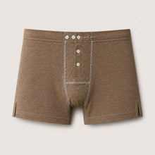 Load image into Gallery viewer, dye-free elastic-free 100% certified organic cotton boxer briefs plastic-free polyester-free colorgrown brown color