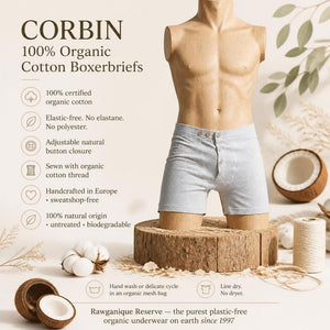 plastic-free 100% organic cotton underwear for men