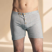 Load image into Gallery viewer, CORBIN Elastic-Free 100% Organic Cotton Boxers (OC Thread, No Drawstrings, Gusset Crotch, Nut Buttons, OC Interfacing, No Latex, No Plastic, No Synthetics) (100% Biodegradable)