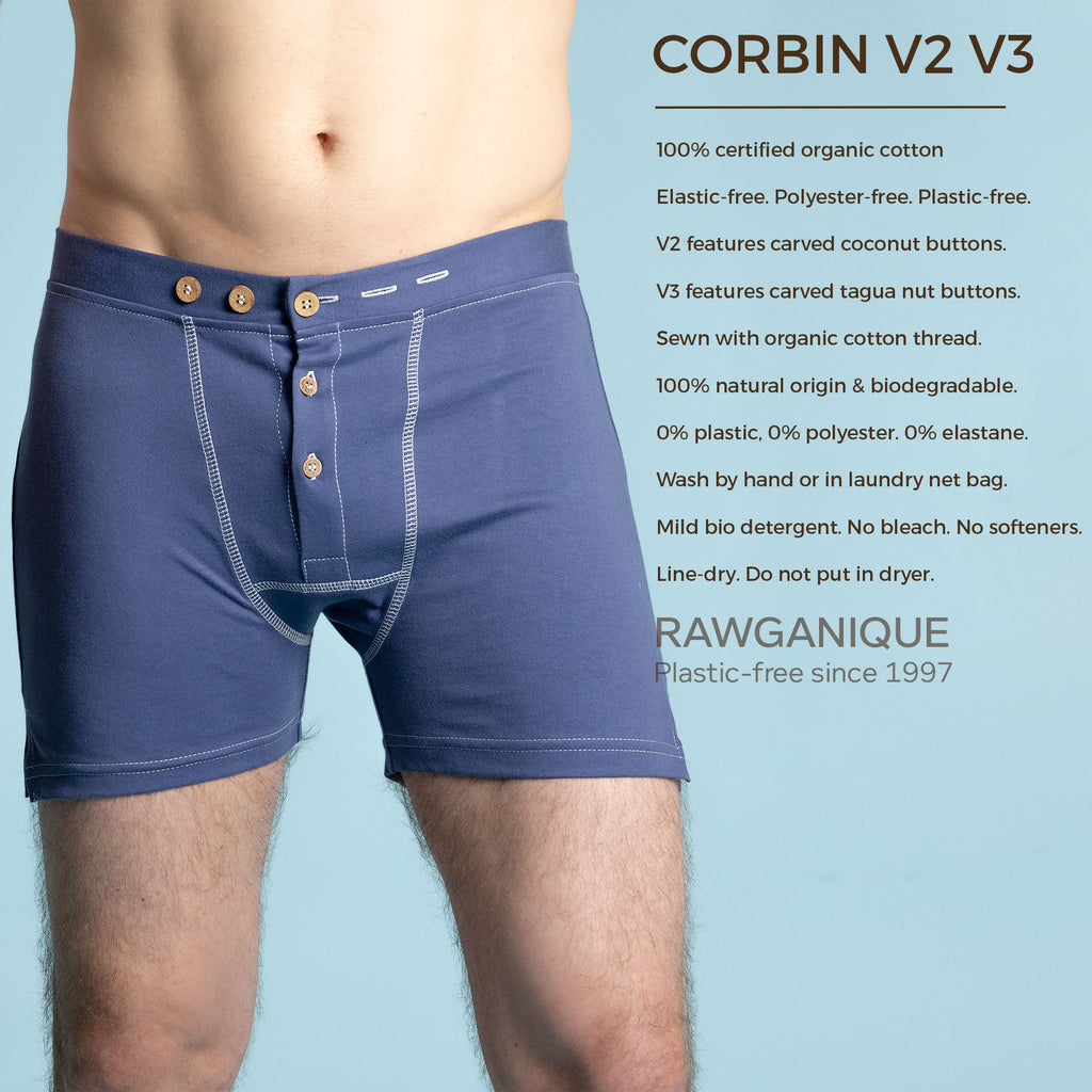 elastic-free 100% organic cotton underwear for men no polyester no plastic no elastane