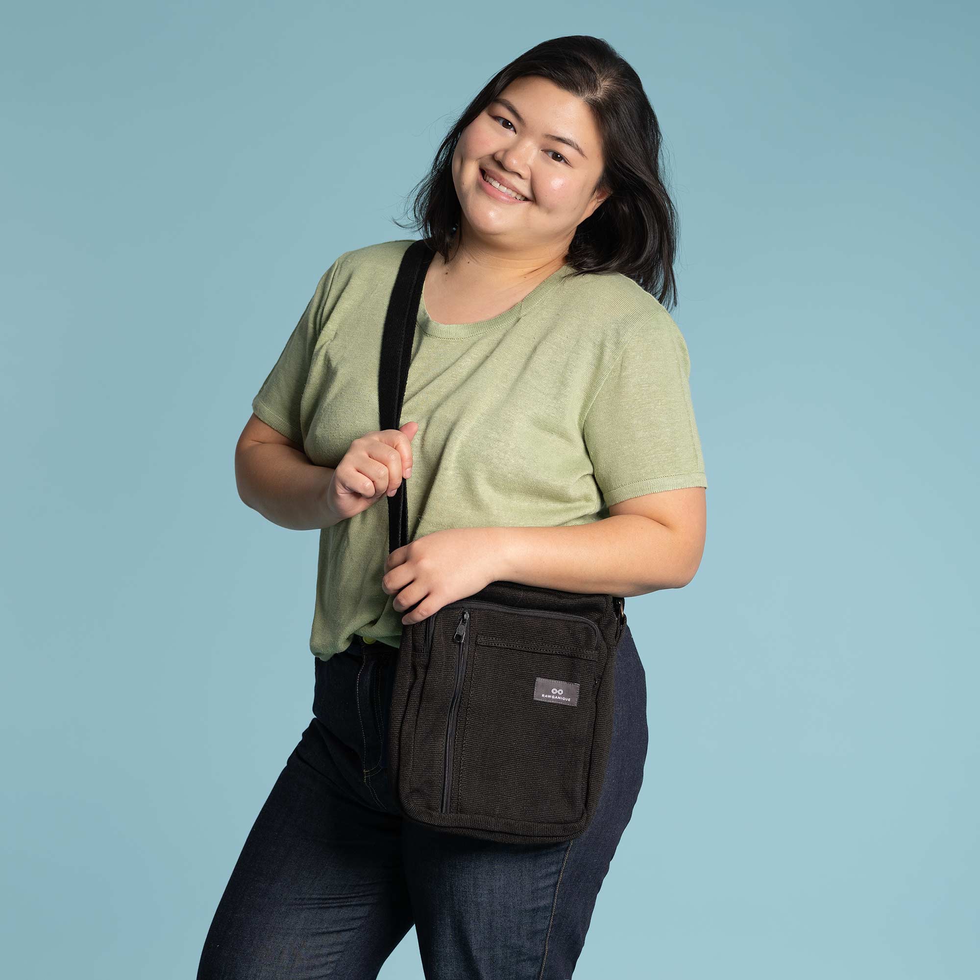 Handmade Vegan Organic Hemp Cross-Body Shoulder Bag (11”x9 Handmade Vegan Organic Hemp Cross-Body Shoulder Bag (11”x9