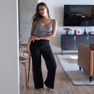 100% organic linen knit pants