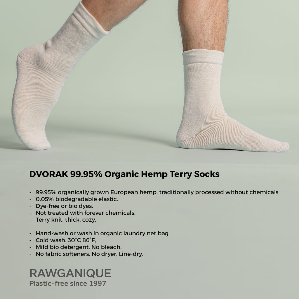 plastic-free organic hemp socks