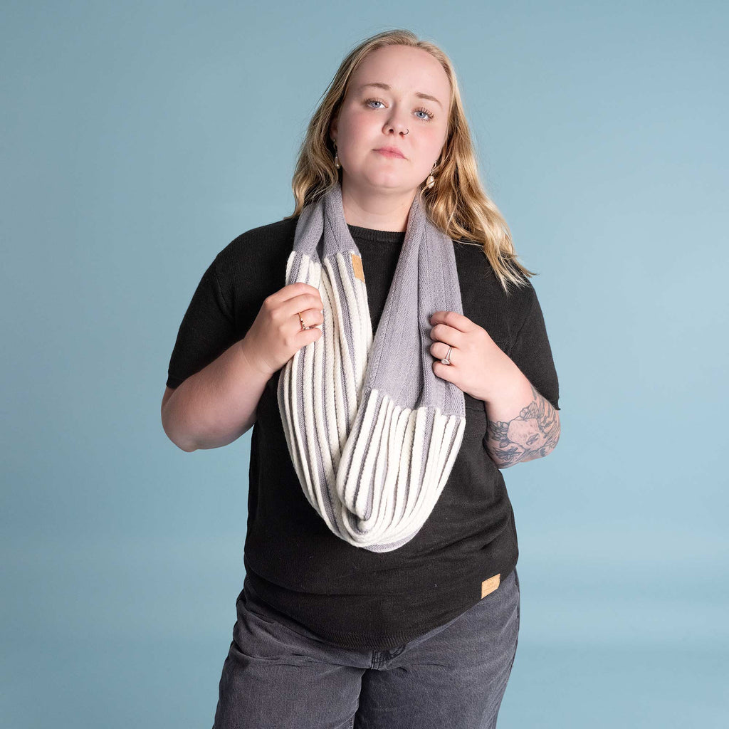 synthetic-free 100% organic merino wool infinity scarf