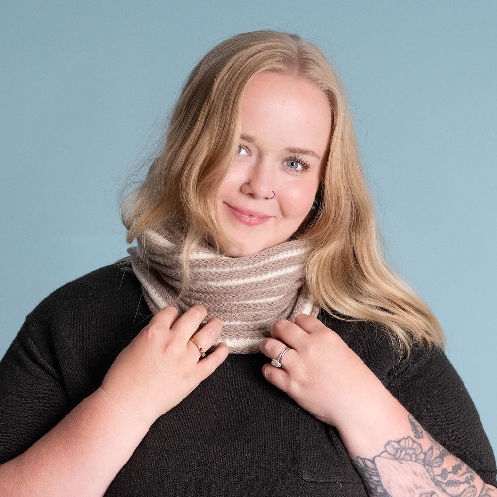 plastic-free 100% organic merino wool infinity scarf