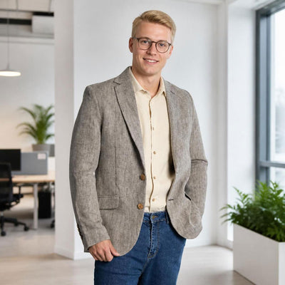 plastic-free hemp blazer jacket