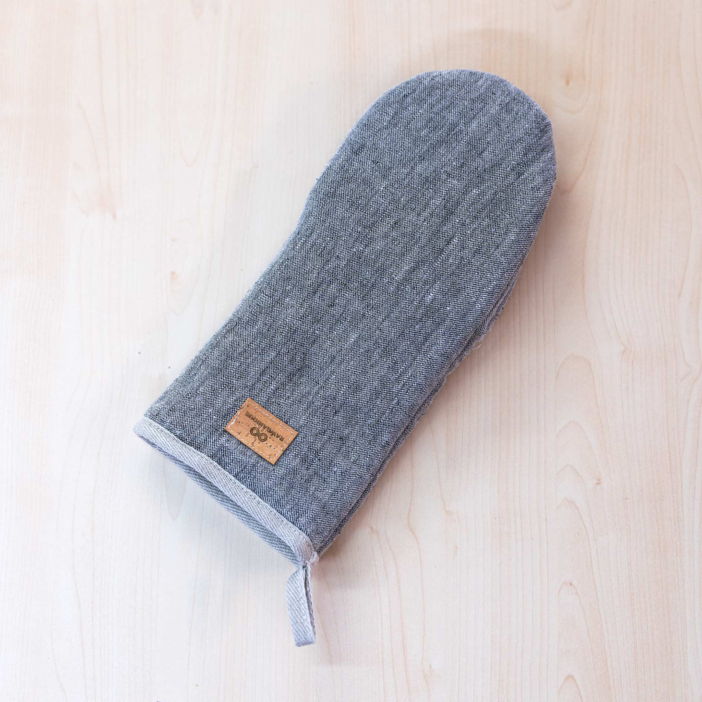 chemical-free organic linen oven mitt