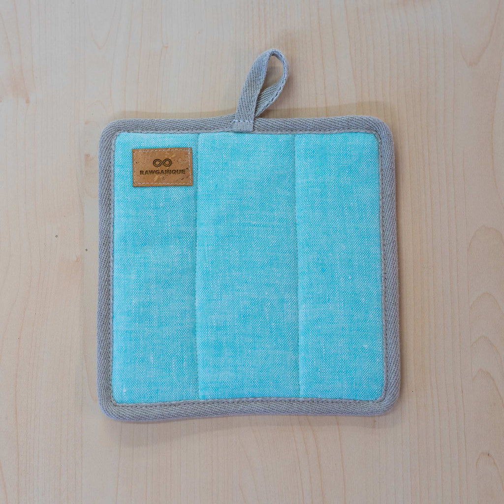 plastic-free organic linen potholder