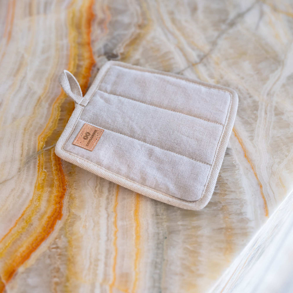 synthetic-free organic linen pot holder