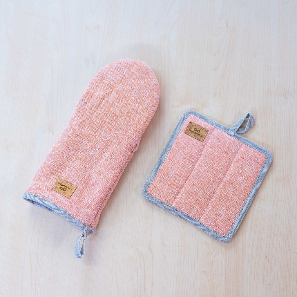 organic linen potholder oven mitt