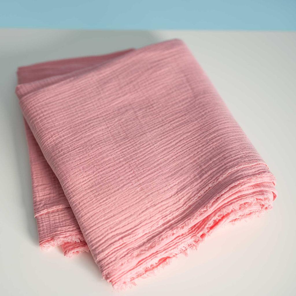 Organic Cotton Muslin Fabric Pink