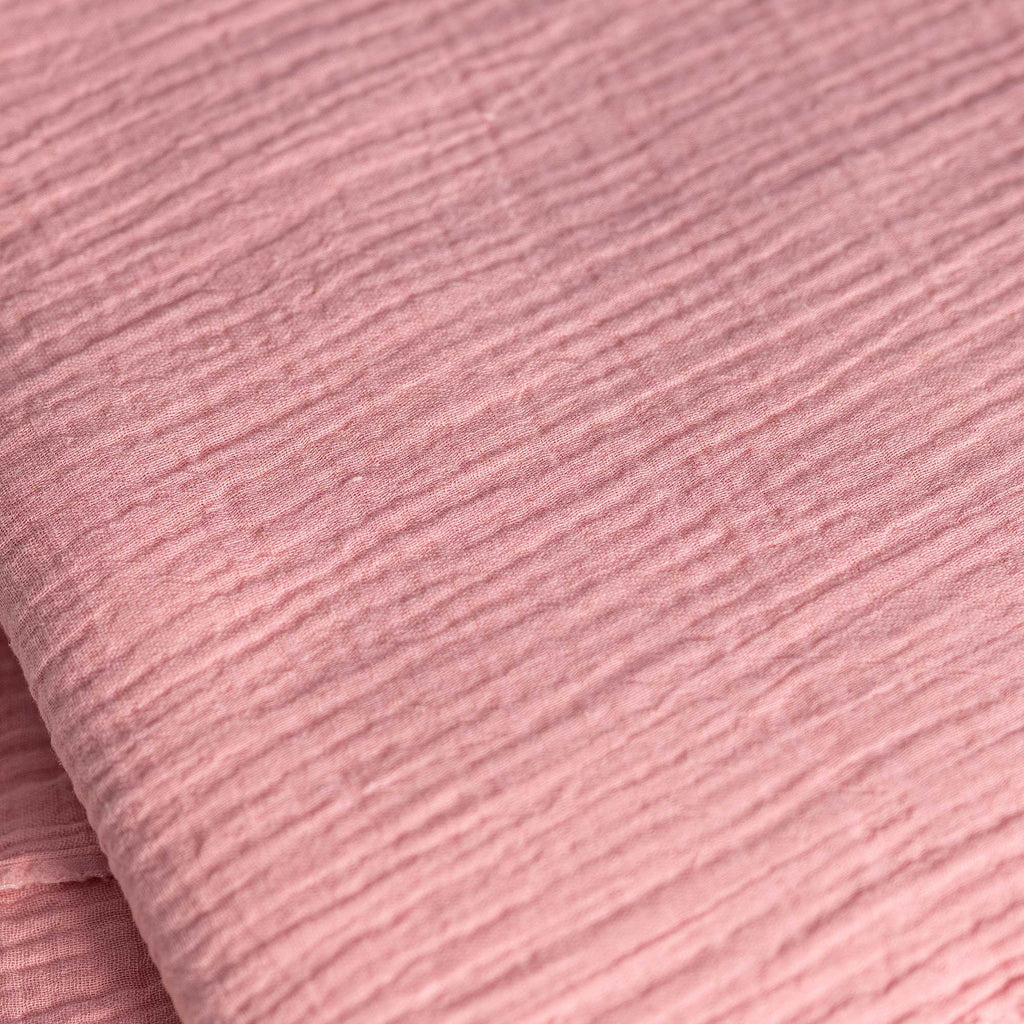 Organic Cotton Muslin Fabric Pink by the yard