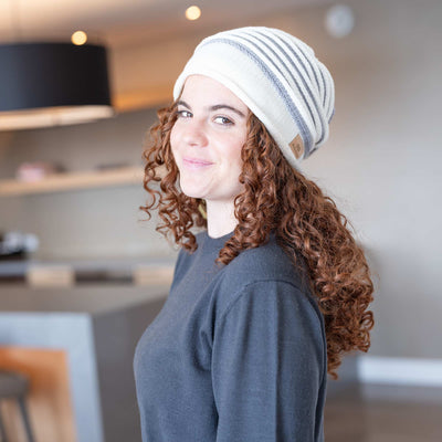 organic merino wool beanie hat plastic-free