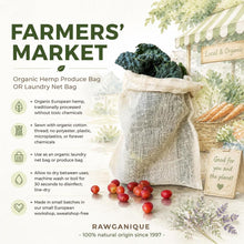 Load image into Gallery viewer, 100% hemp produce bag polyester-free plastic-free