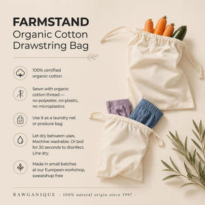 certified organic cotton produce bag plastic-free