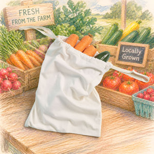 100% organic cotton produce bag plastic-free