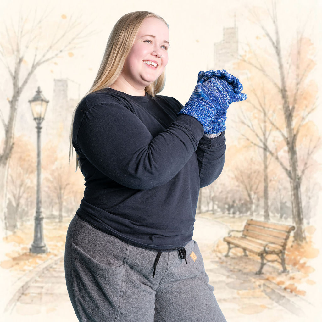 elastic-free 100% certified organic merino wool gloves plastic-free