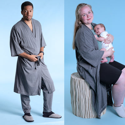 100% organic cotton knit bathrobe