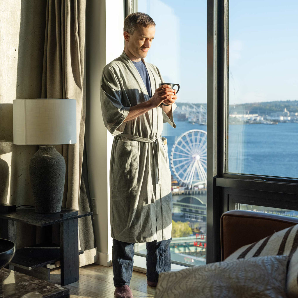 100% organic cotton lounge robe