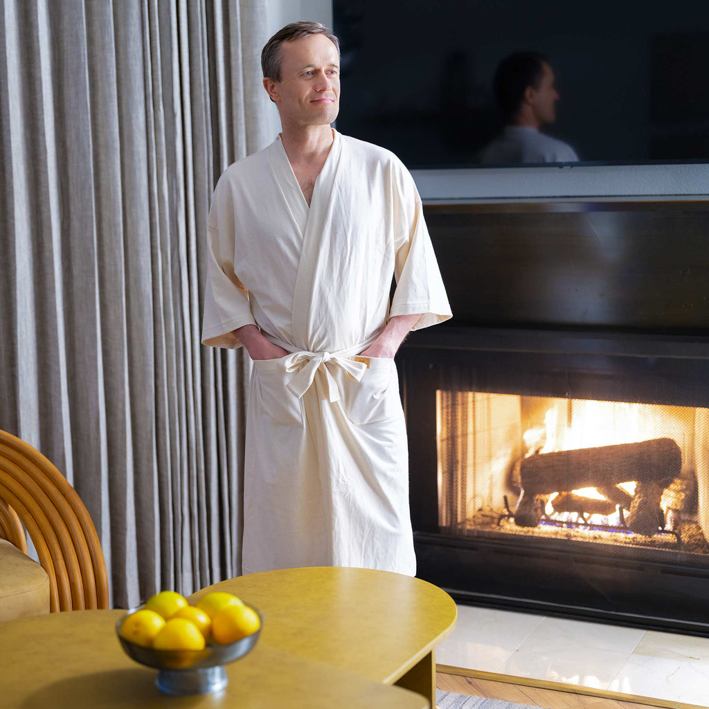 100% organic cotton bathrobe plastic-free