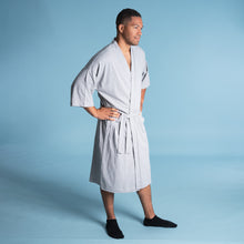 Load image into Gallery viewer, Organic cotton knit bathrobe polyester-free