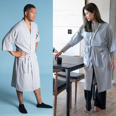 plastic-free organic cotton bathrobe