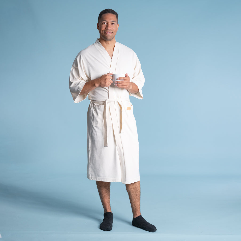 100% organic cotton knit bathrobe