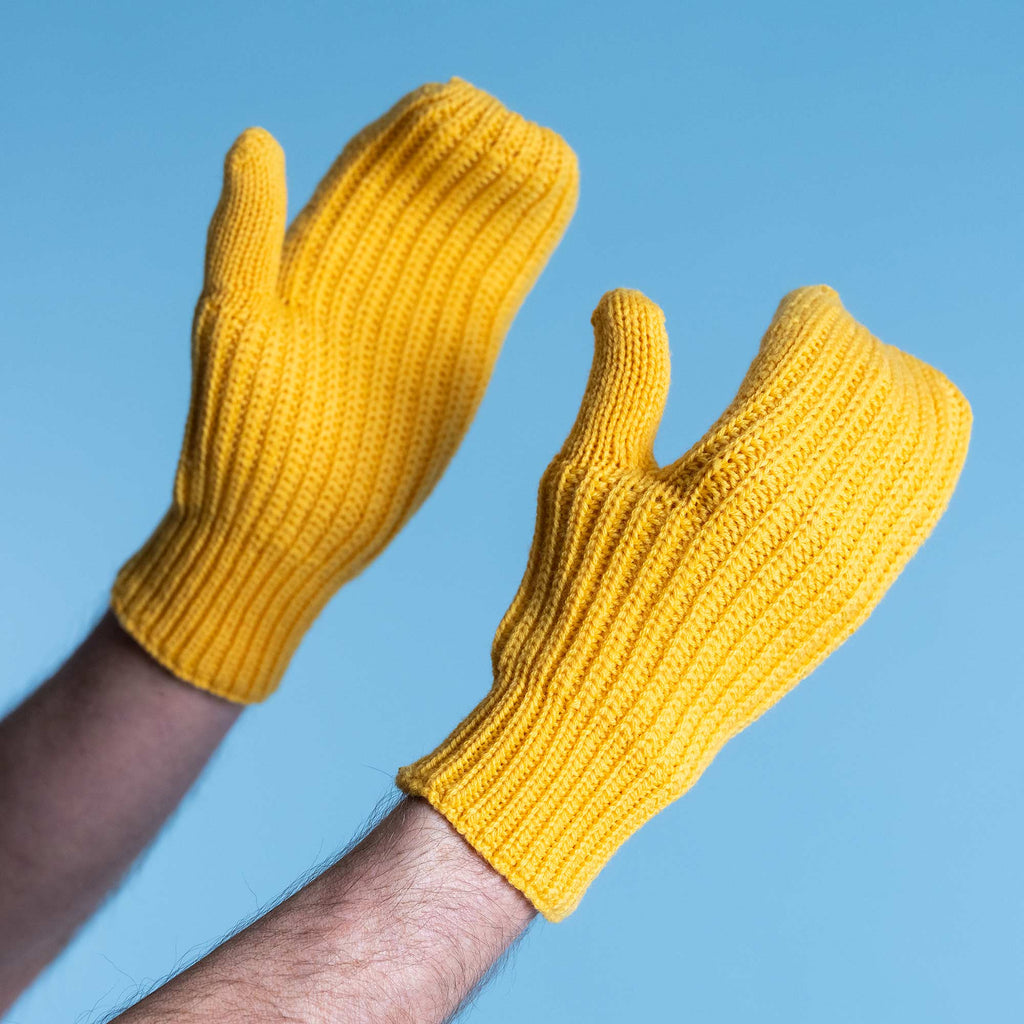 elastic-free organic merino wool mittens