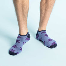 Load image into Gallery viewer, Organic cotton purple printed footies