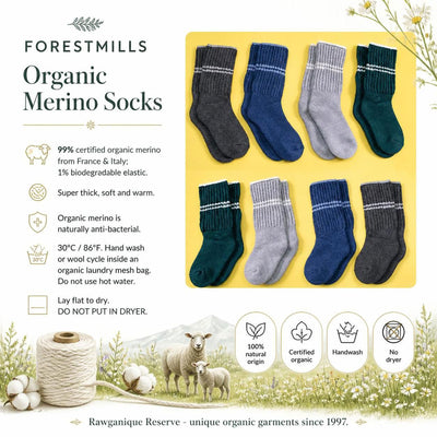 thick soft warm certified organic merino wool socks
