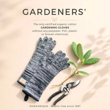 Load image into Gallery viewer, 100% certified organic cotton gardening gloves elastic-free plastic-free
