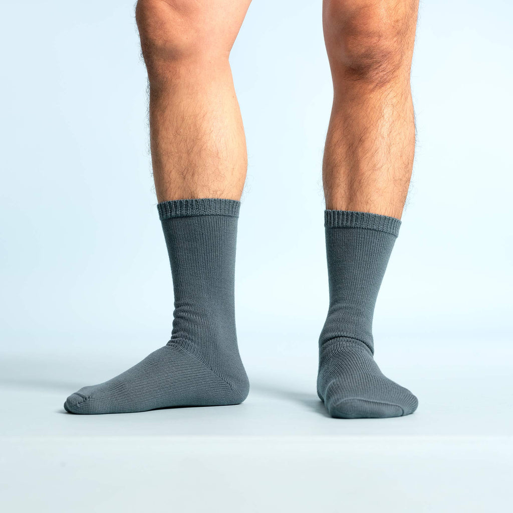 organic wool crew socks elastic-free