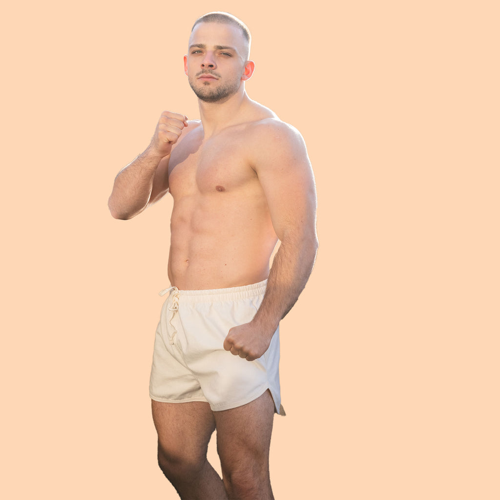 100% organic cotton running shorts no polyester no synthetics