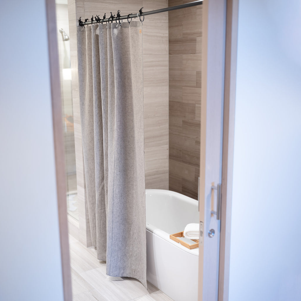 organic linen shower curtain