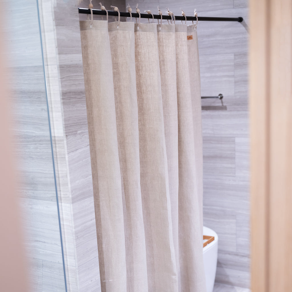 organic linen shower curtain