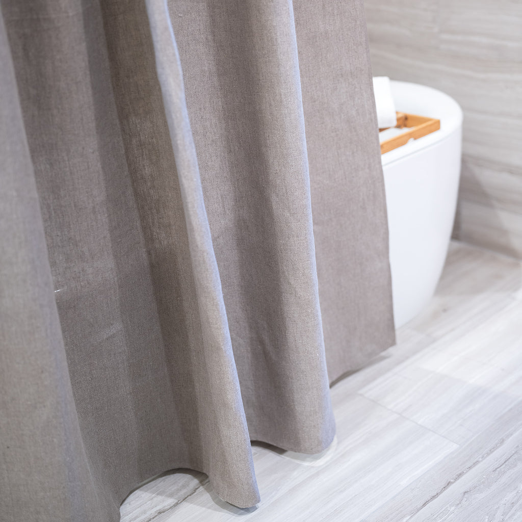 organic linen shower curtain plastic-free