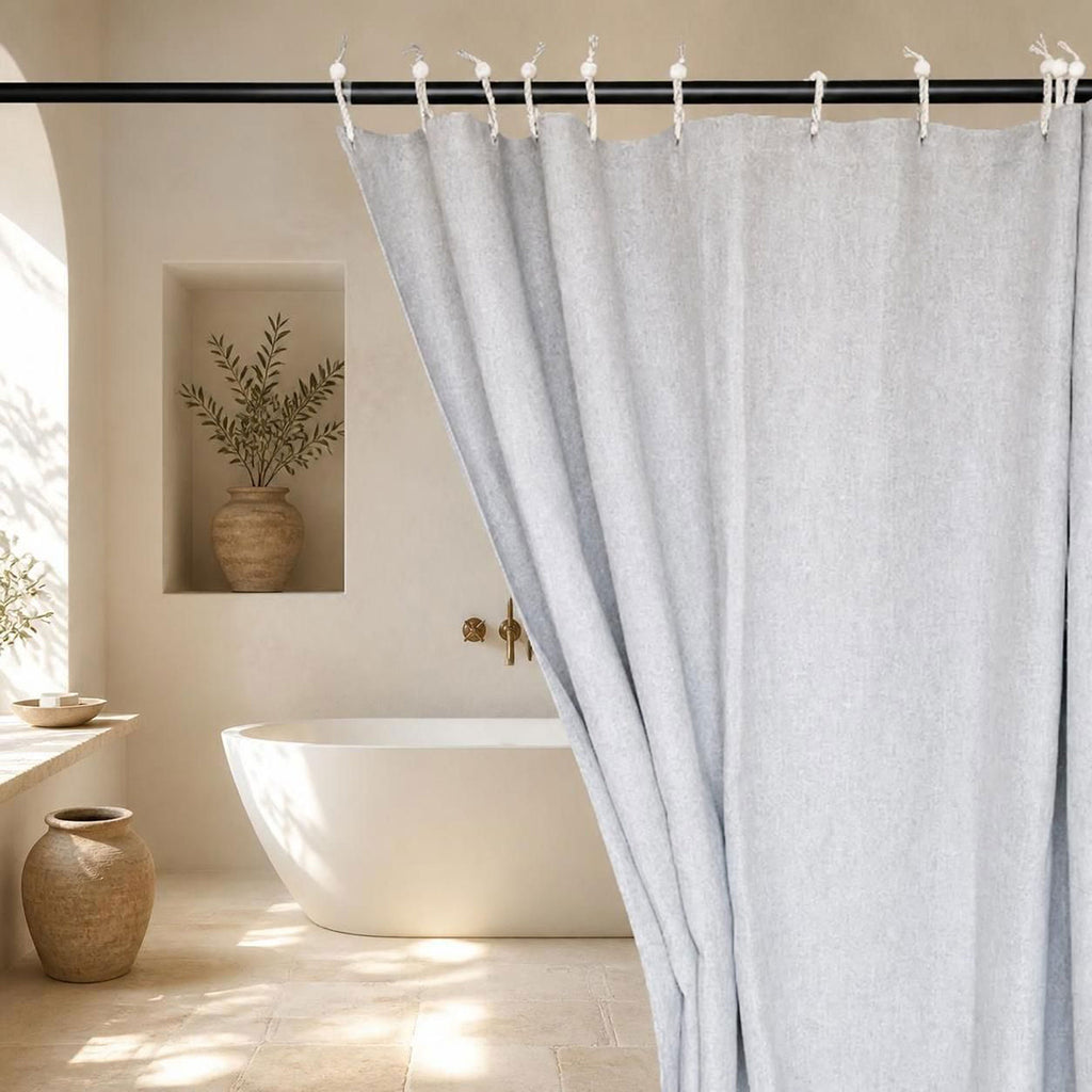 100% organic linen shower curtain