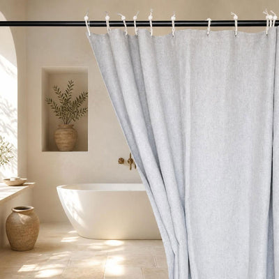 100% organic linen shower curtain