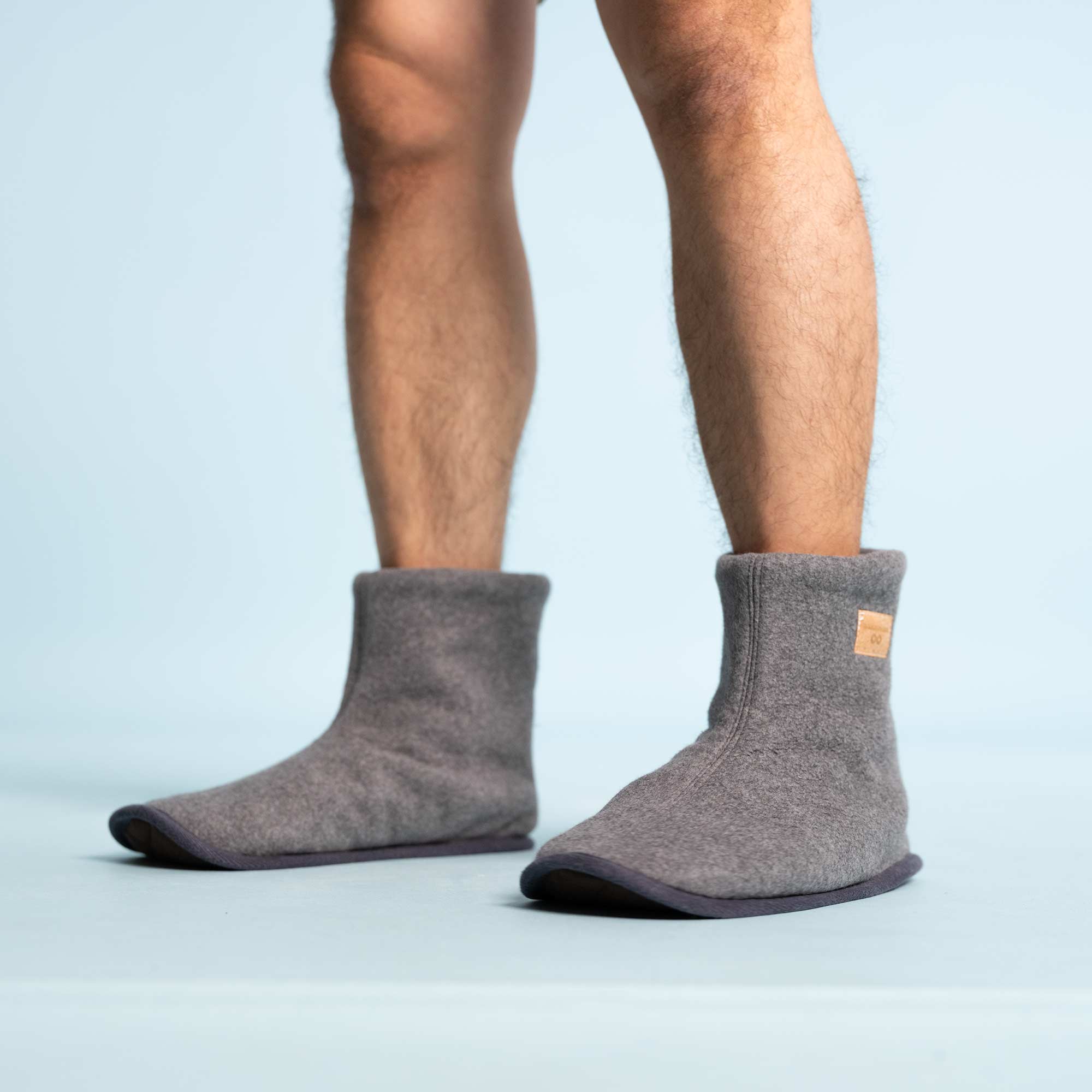 100% Organic Cotton Fleece House Shoes Boots Elastic-free Sleep Socks ...