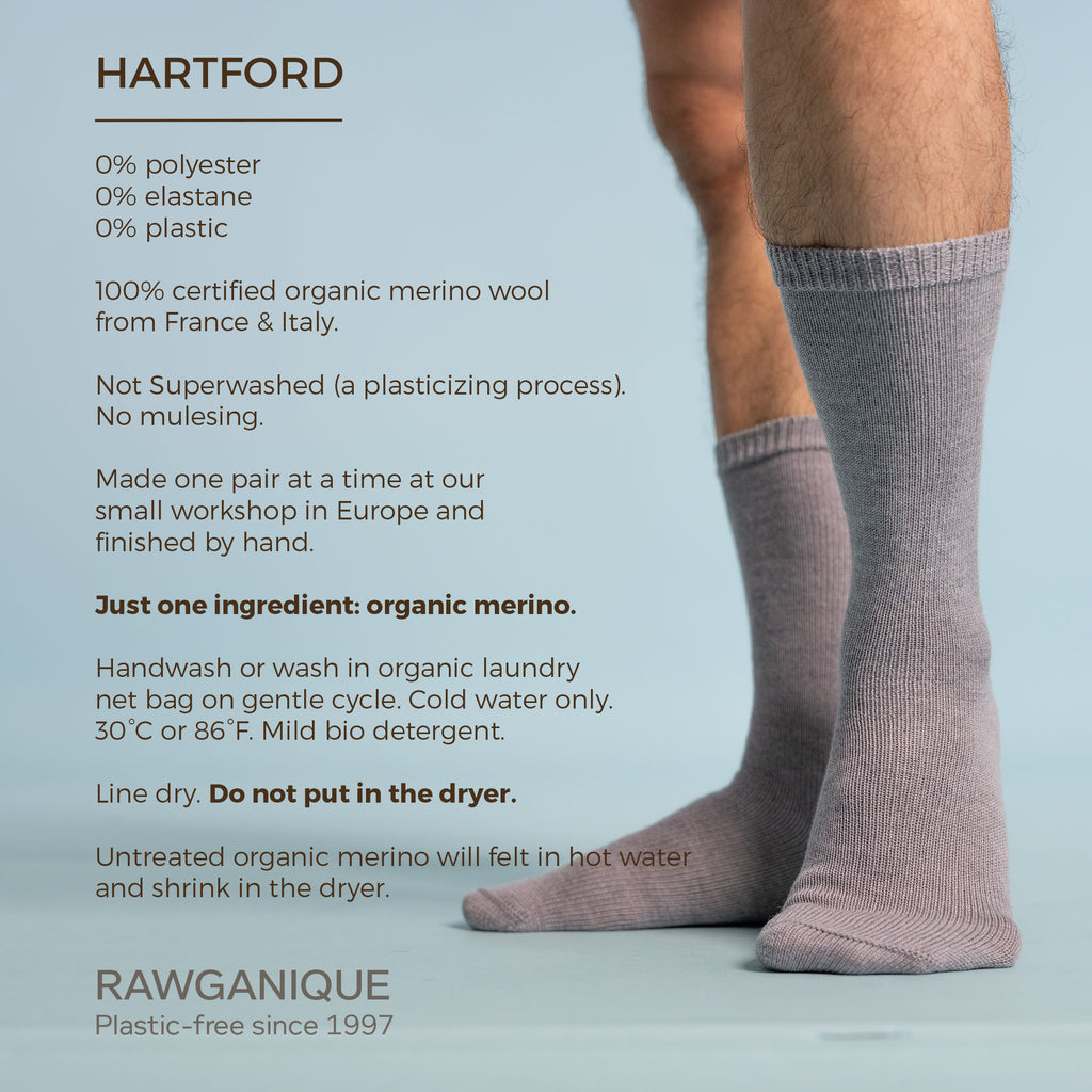 plastic-free elastic-free 100% certified organic merino wool socks