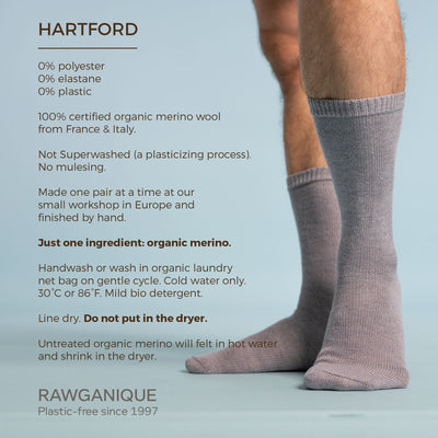 plastic-free elastic-free 100% certified organic merino wool socks