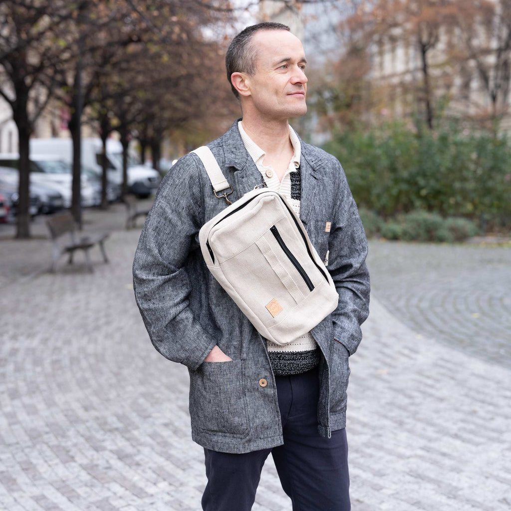 Organic hemp crossbody bag